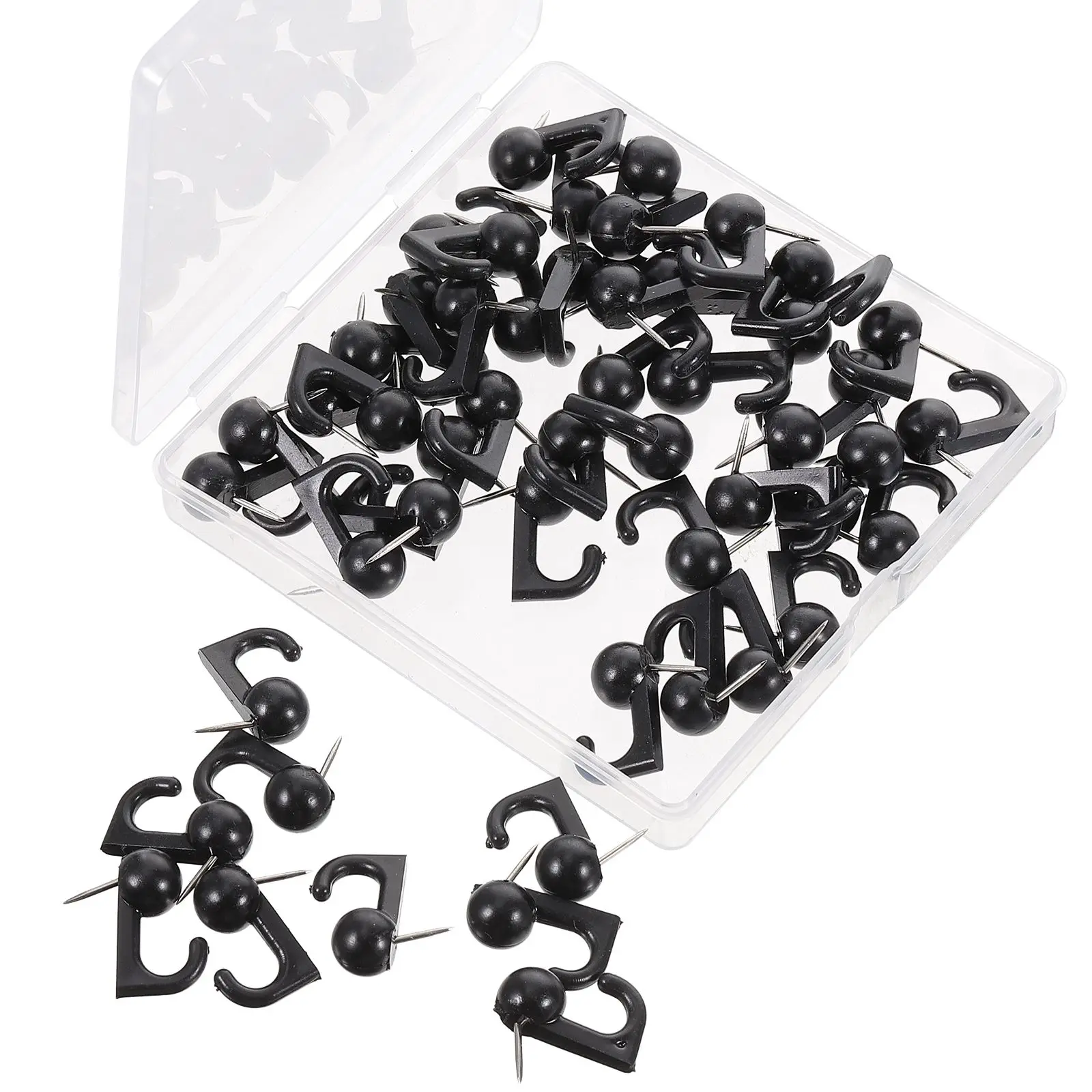 

50 Pcs Metal Hooks Steel Needles for Cork Board Thumb Tacks Wall Hangings Pins Home Office School Supplies