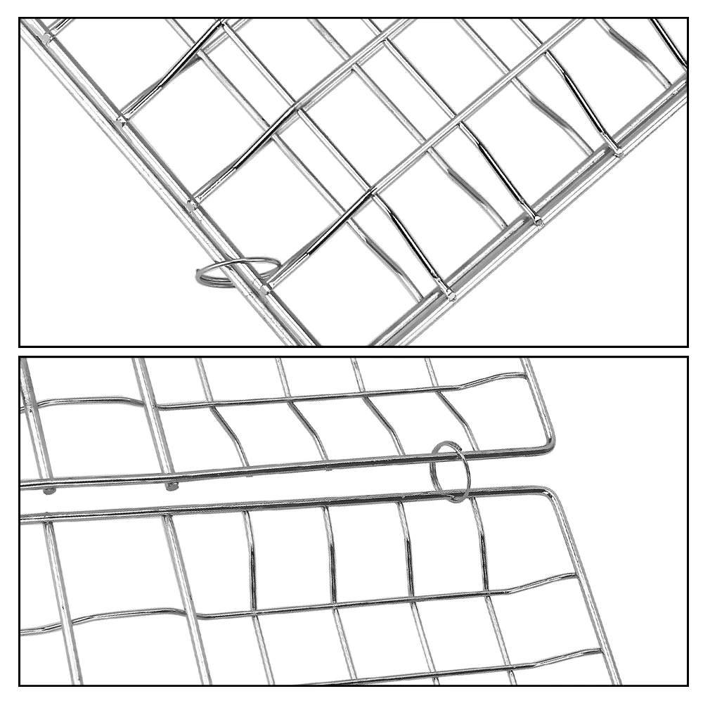 Panier à grillades pliable, tapis de Barbecue, viande, poisson, avec poignée en bois, maille en acier inoxydable, réutilisable