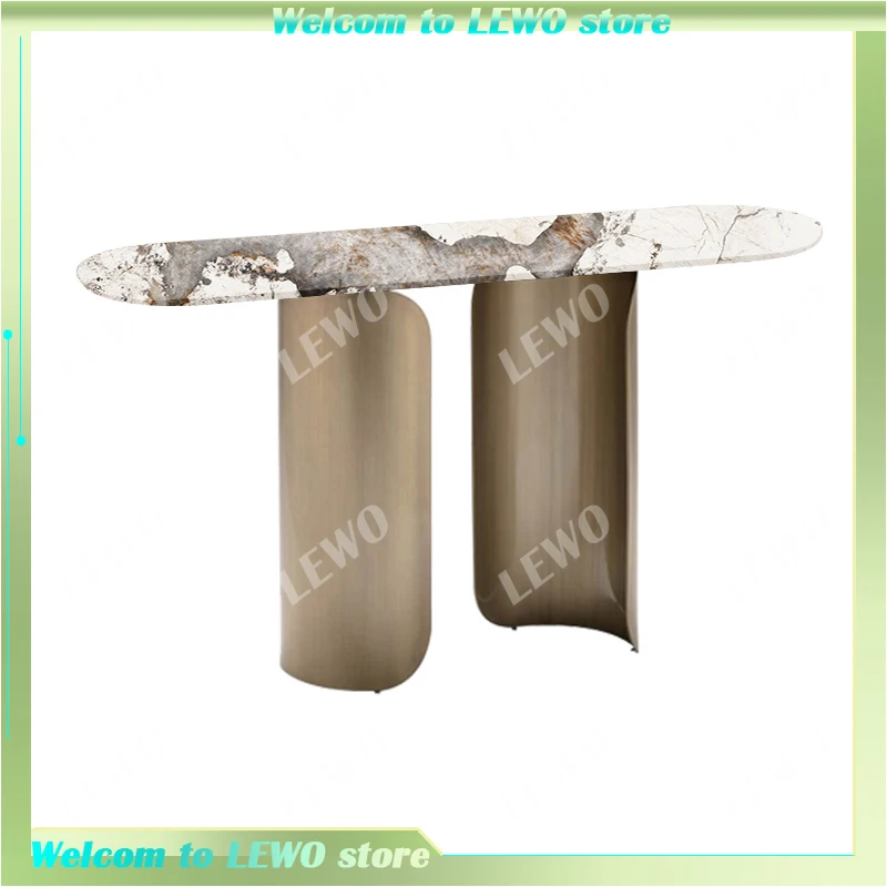 

Modern Minimalist Living Room Home Marble Coffee Table Italian Round Side Table Small Apartment Luxury Rock Slab Corner Table