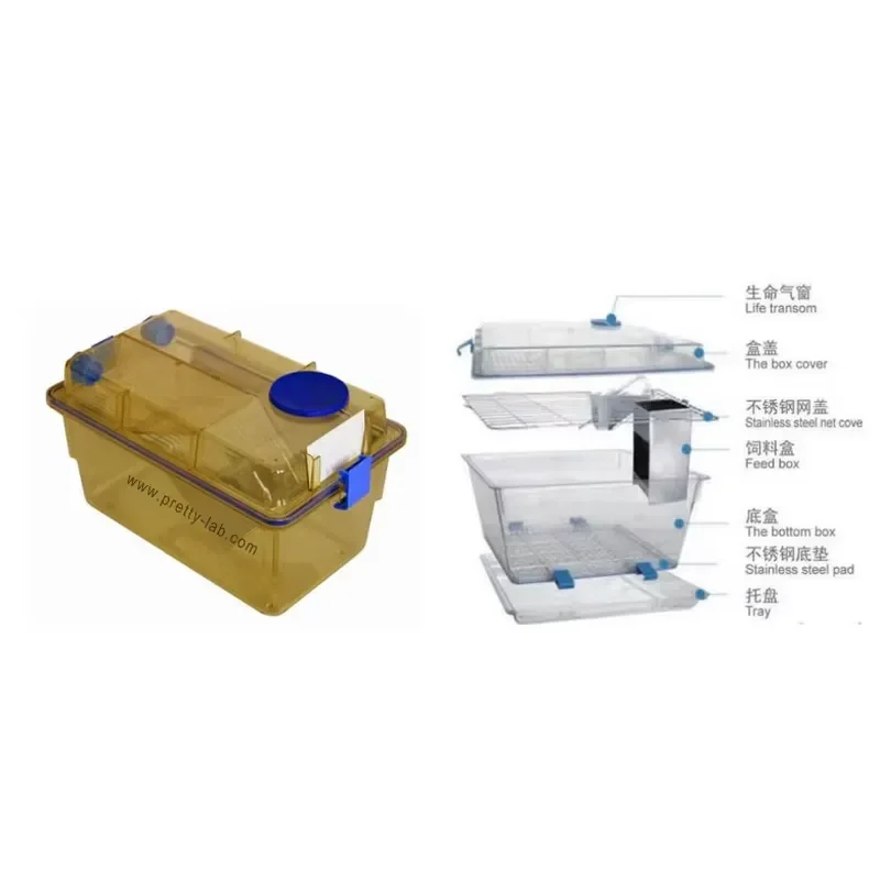 Small Animal Cage for Hamster Guinea Pig Rat Mouse Plastic Habitat with Water Bottle Feeding Bowl Pet House Accessories
