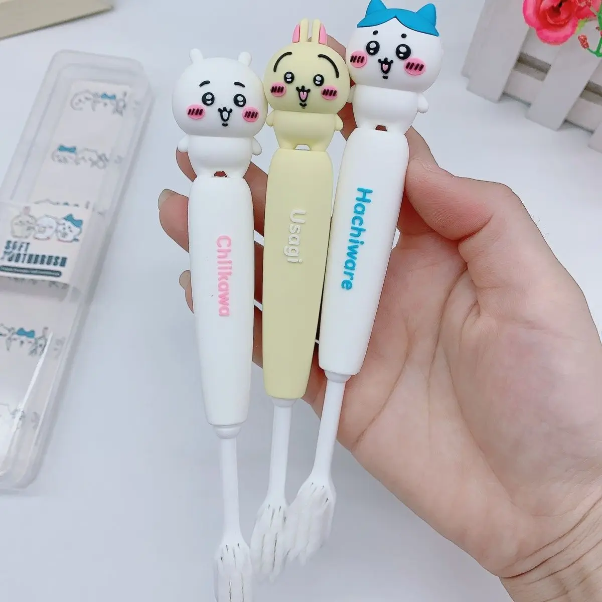 Cute Chiikawa Hachiware Soft Bristle Toothbrush Case Cartoon Usagi Portable Daily Tooth Brush Kawaii Girl's birthday gift
