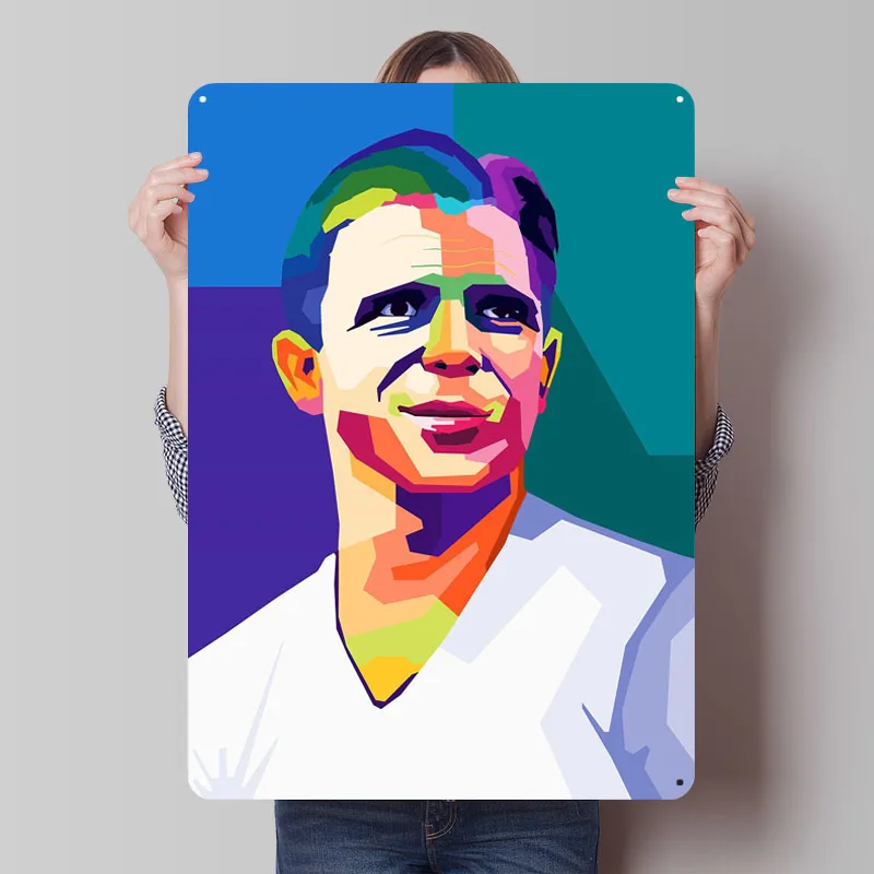 در Puskas Wpap Art Металлическая вывеска Футболист Плакат Фотографии Настенный декор Пользовательские футбольные жестяные вывески для украшения стен