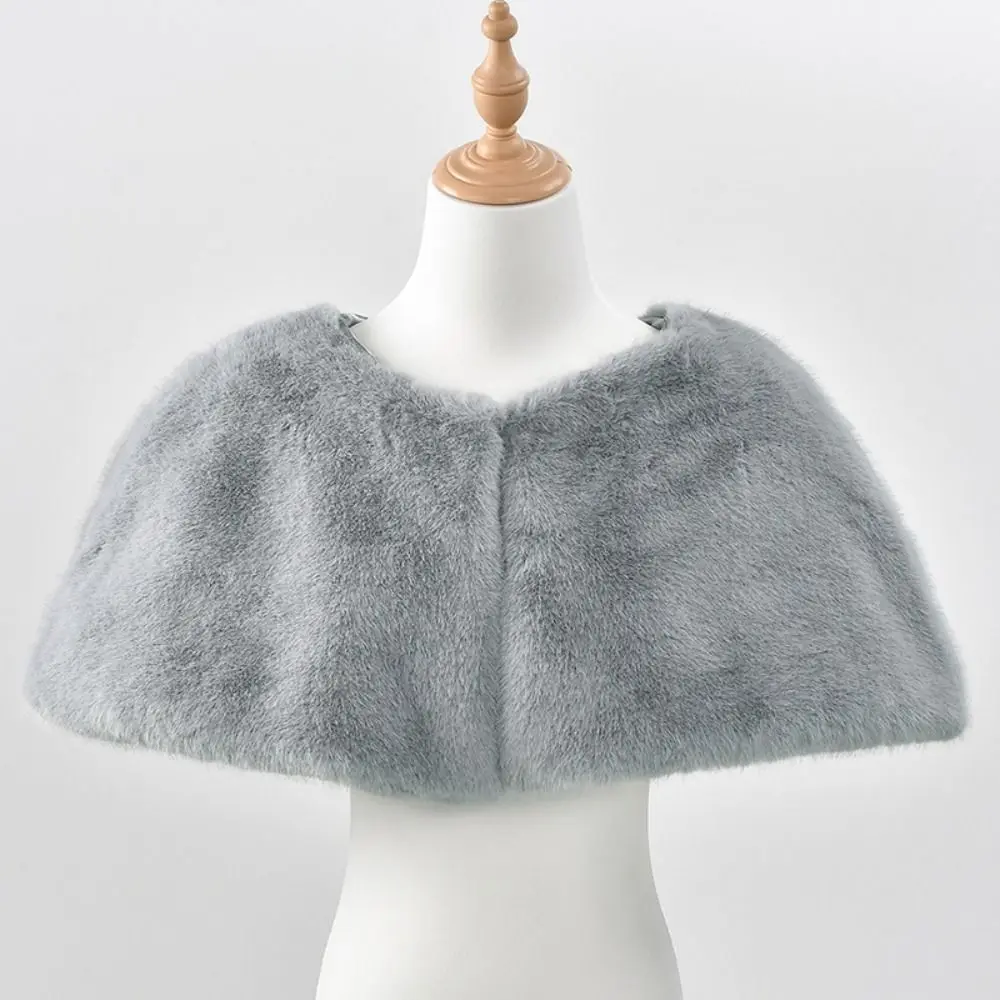 Sweet Faux Rabbit Fur Imitation Mink Fur Scarf Thicken Neck Warmer Winter Cape Pure Color Long Fur Cloak Outdoor