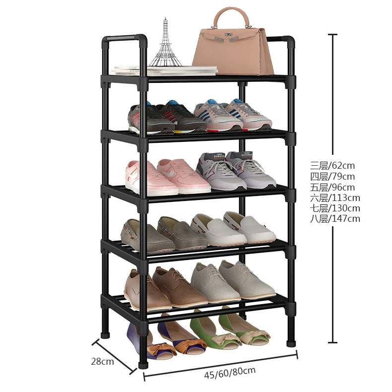 Living Room Shoe Rack Metal Simple Footwear Organizer Stand Holder Space-saving  Shelf