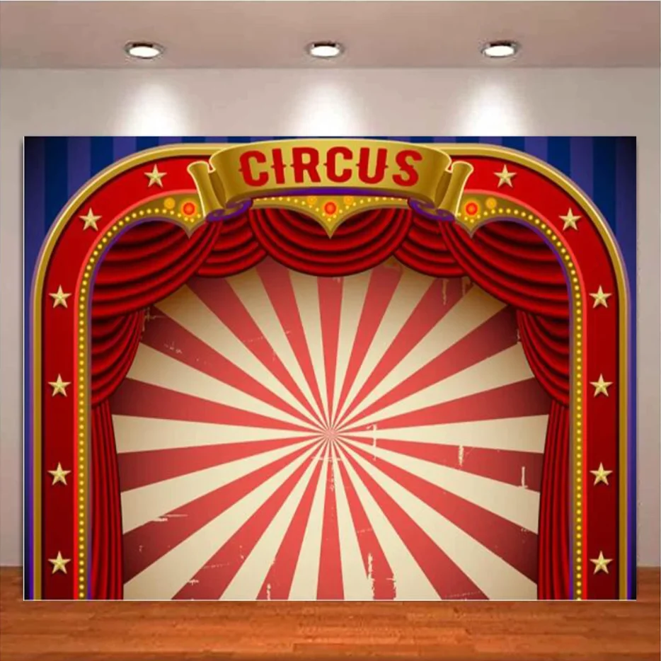 Circus Show Red Theater Curtains birthday party photo background photography backdrop banner studio