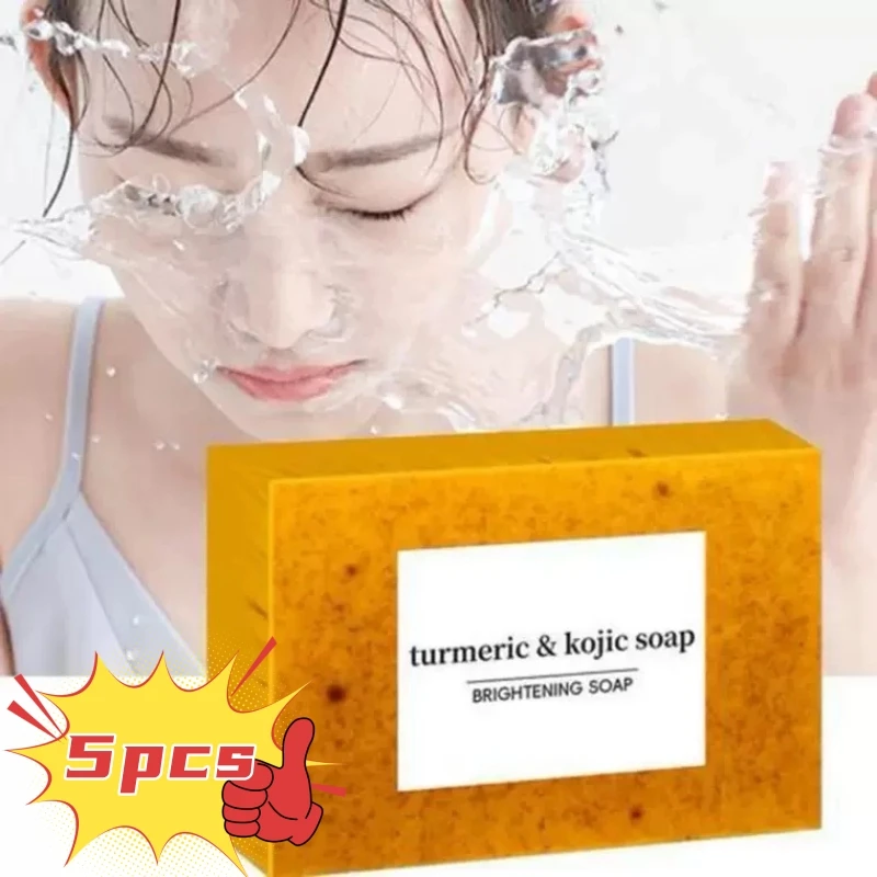 

5 Pcs Natural Ingredient Extract Soap Deep Cleansing Brightening Whitening Exfoliating Moisturizing Bathing Facial Washing Soap