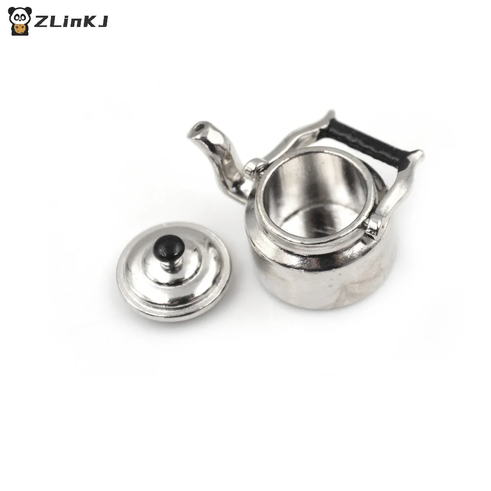 ▶1PCS 1:12 Miniature Teapot Tea Kettle Dollhouse Kitchen Food Accessories Dolls House Kitchen Furniture Teapot
