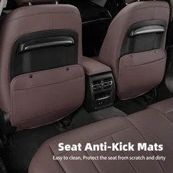 PU Leather Car Seat Back Protector Anti Kick Dirty Pad For BMW 5 Series G30 G20 G32 6GT F10 F30 X3 G01 F15 X5 G05 Accessories
