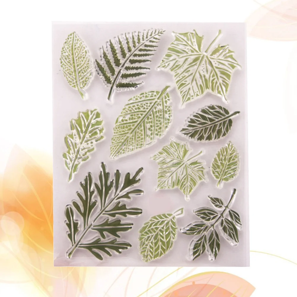 

Leaves Pattern Clear Transparent Stamps Made of Durable Tpr for Scrapbooking DIY Photo Album Diary Decoration Silicone Seal