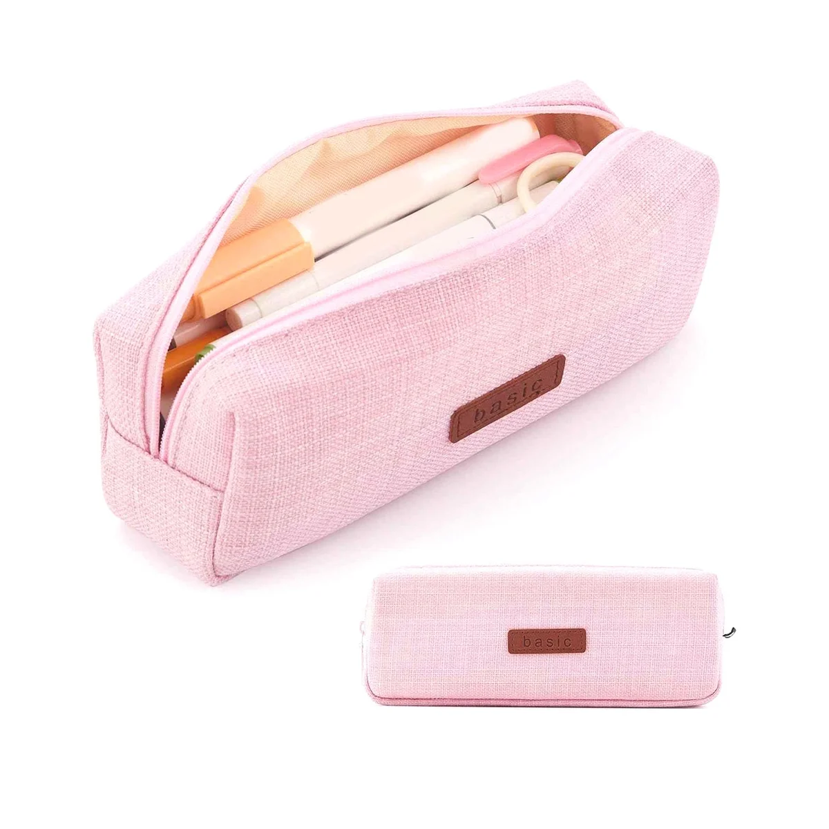 Student Pencil Bag Change Bag Cosmetic Bag Office Stationery Storage Bag Suitable for Youth Schools Pink