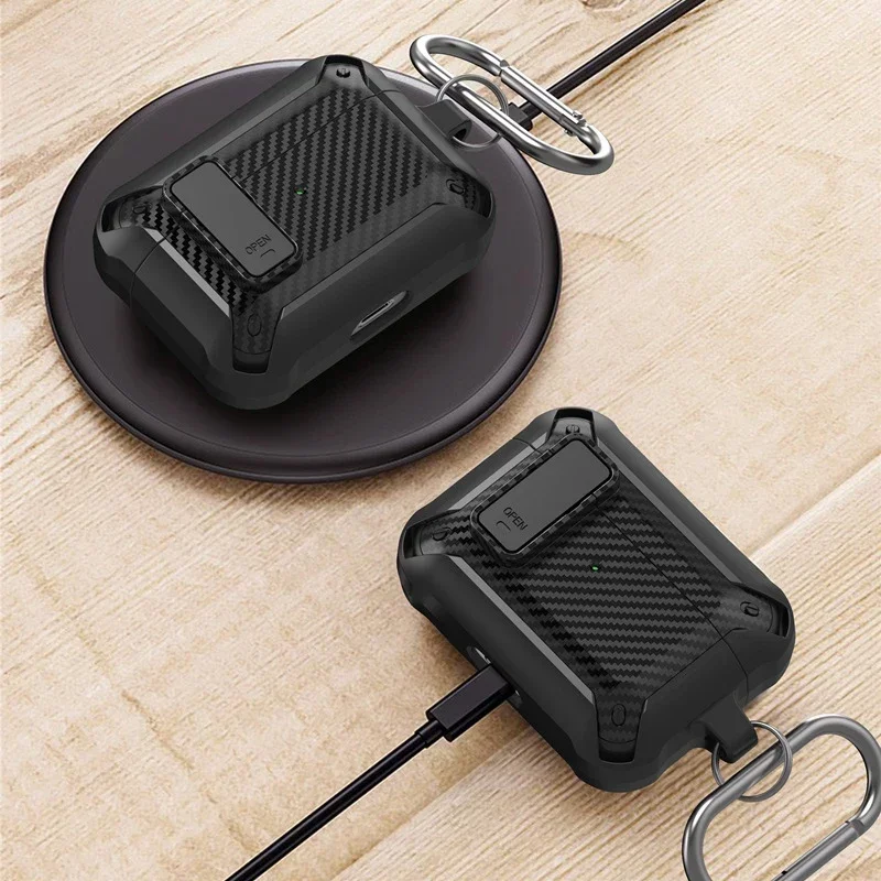 Switch Cover For Airpods Pro 2 Case TPU PC Protective Cover For Apple AirPods 3 1 Case Earphone Accessories Carbon Fiber Pattern