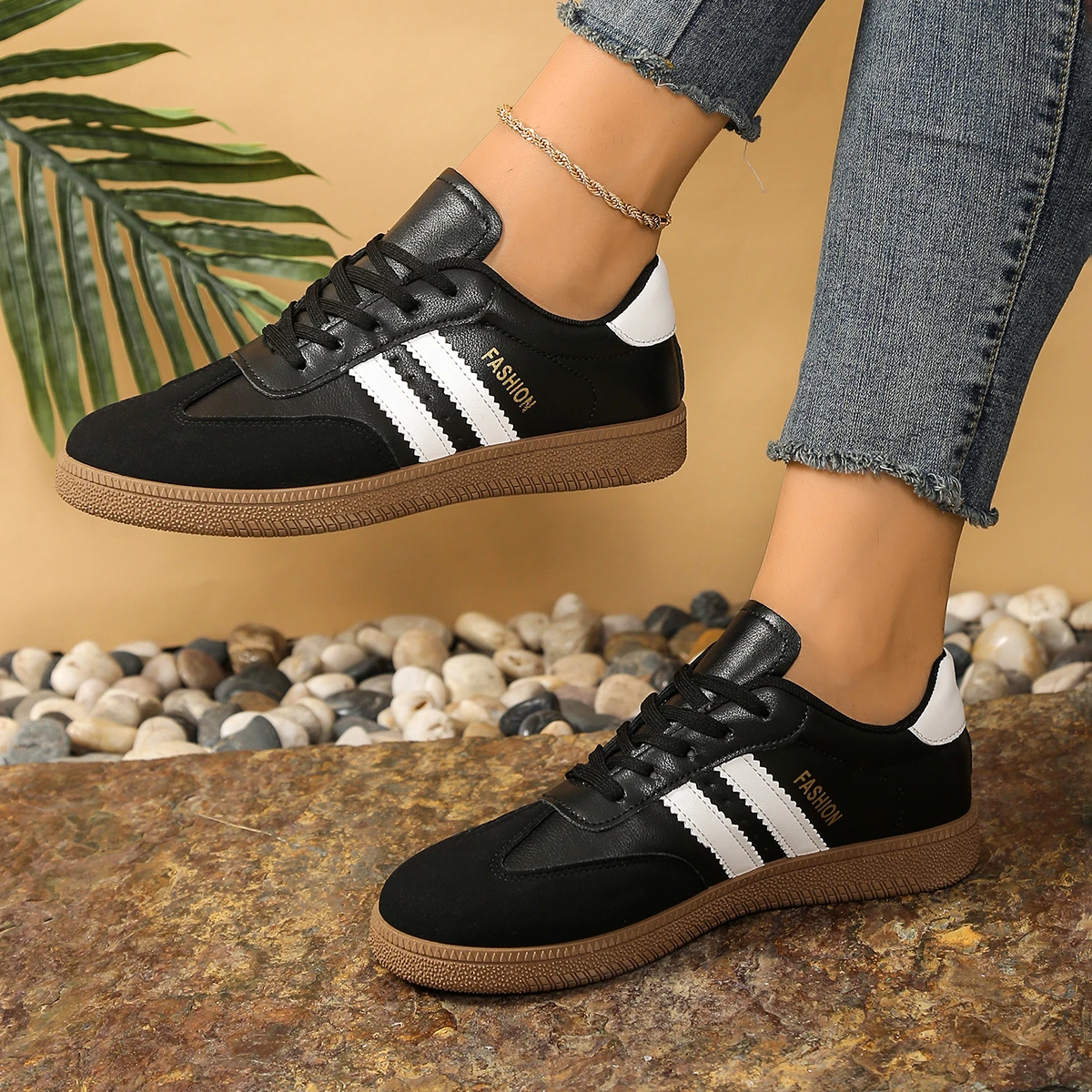 Fashion Spring Autumn Hot Selling Elegant Casual Sports Shoes for Women's New Round Toe Comfortable Thick Soled Flat Work Shoes
