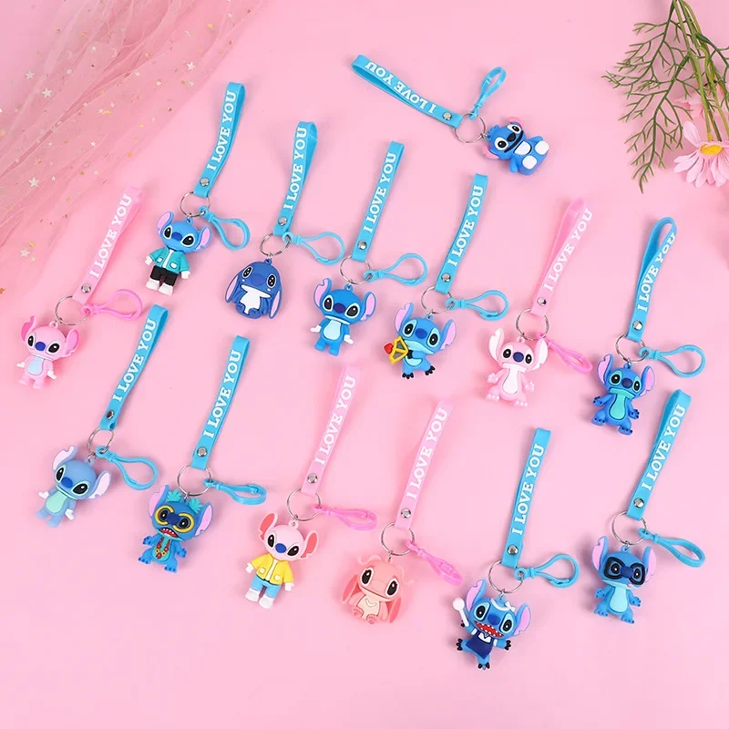 Cute Disney Lilo & Stitch Keychain Cartoon Anime Stitch Bag Pendant Fashion Couple Doll Jewellery Decoration for Kids Toys Gifts