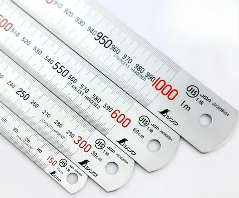 Stainless Steel Ruler Thickened Steel Ruler High Precision 15/30/100cm1 Meter