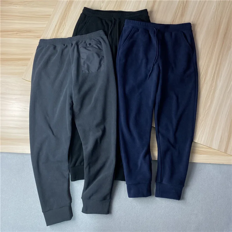 

Men's Outdoor Casual Fce Pants Basic Spor Ultra Warm Color mid Waist Loose Fit Long Trousers Faion Urban Sle