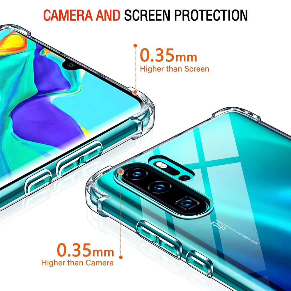 Odporne na wstrząsy silikonowe etui na telefon Huawei P30 P20 Pro Lite Clear Ultra Thin Back Cover dla P 20 30 P30Pro Transparent Shell Coque — zdjęcie produktu 4
