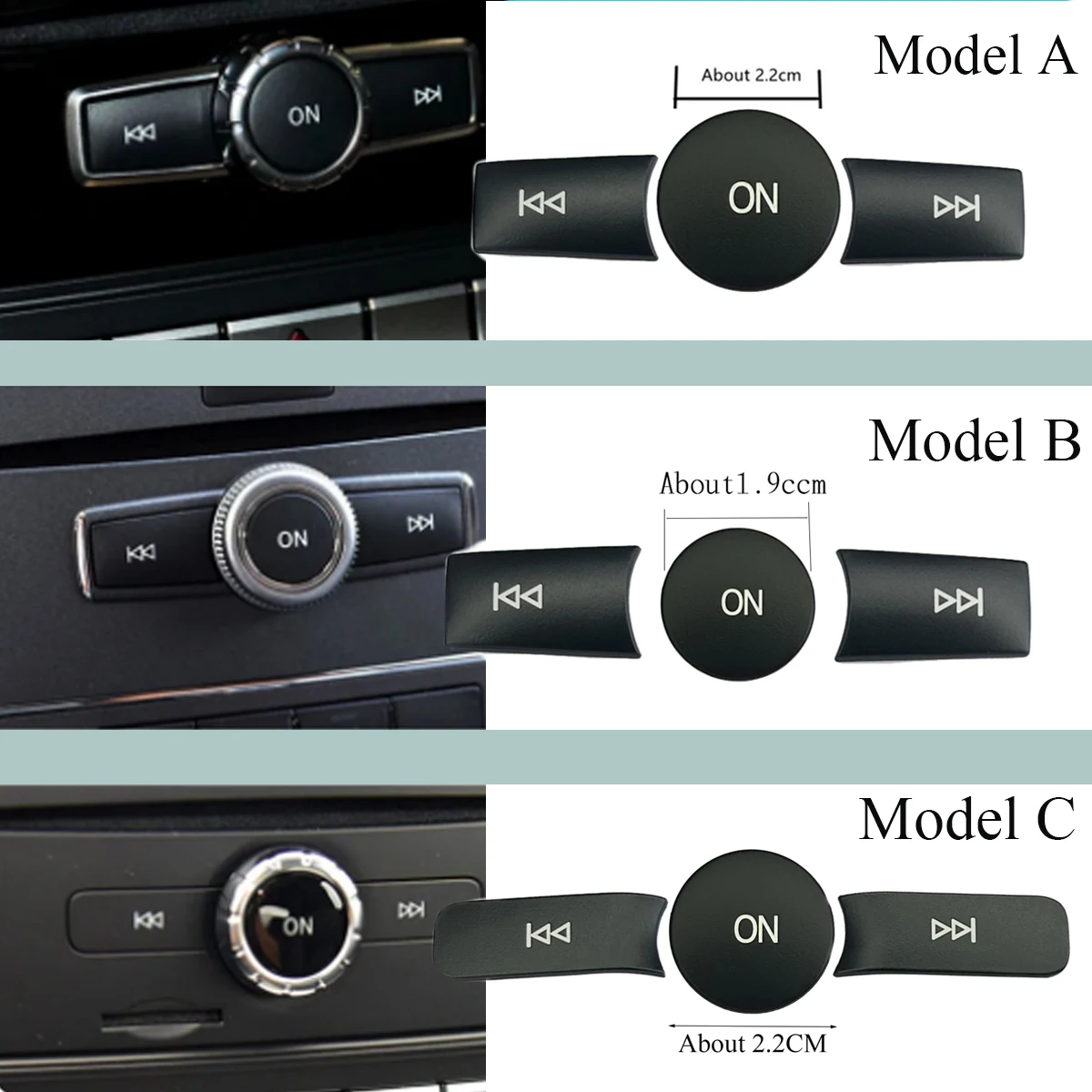 Car Multimedia Volume Radio ON Button Cover Trim Sticker Decal For Mercedes Benz A B C E GLA CIA ML GL SLK  W176 W246 W204 W212