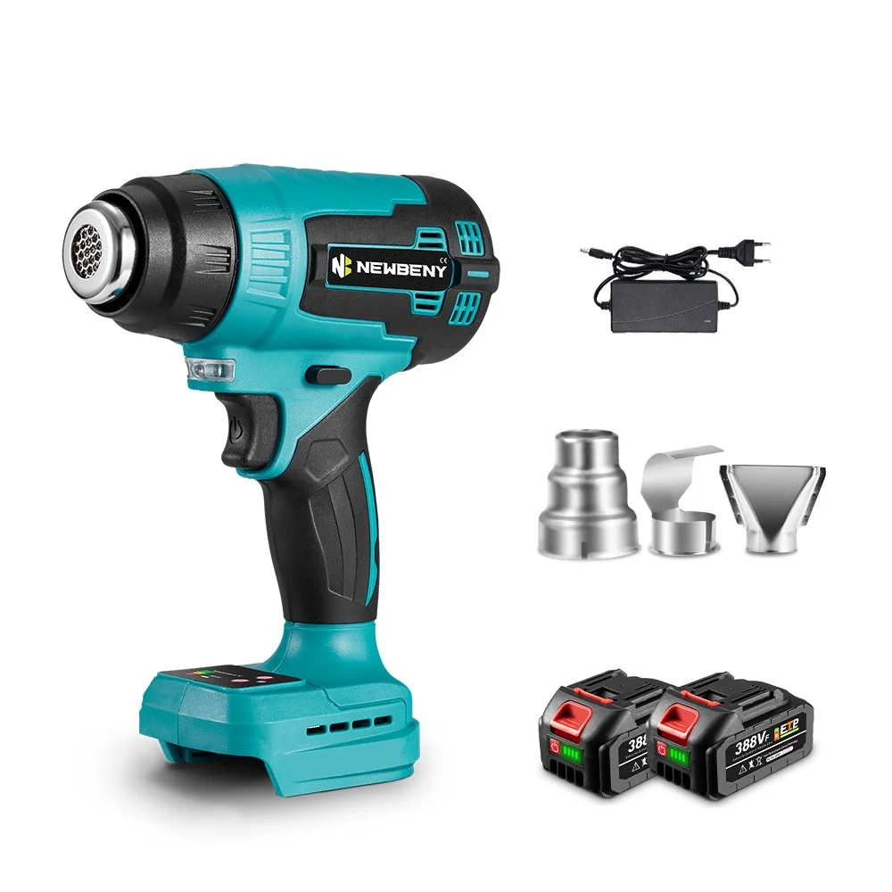 

2 Pack Battery 2000W Power Wind Speed with Digital Display Temperature Heat Gun Bare Machine a Hot Gun Welding Machine