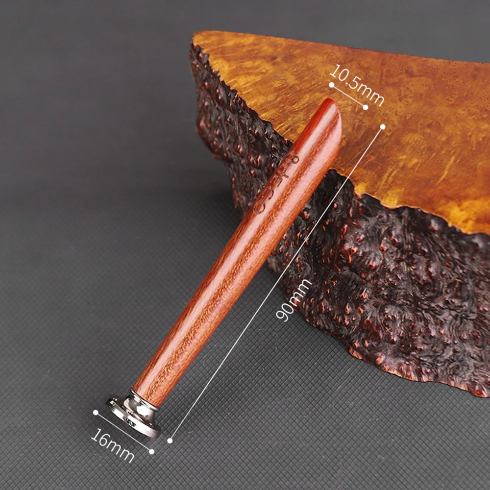 MUXIANG 1pc tobacco pipe accessory straight handle mahogany pipe press metal head pointed handle design weight 10.5g length 90mm