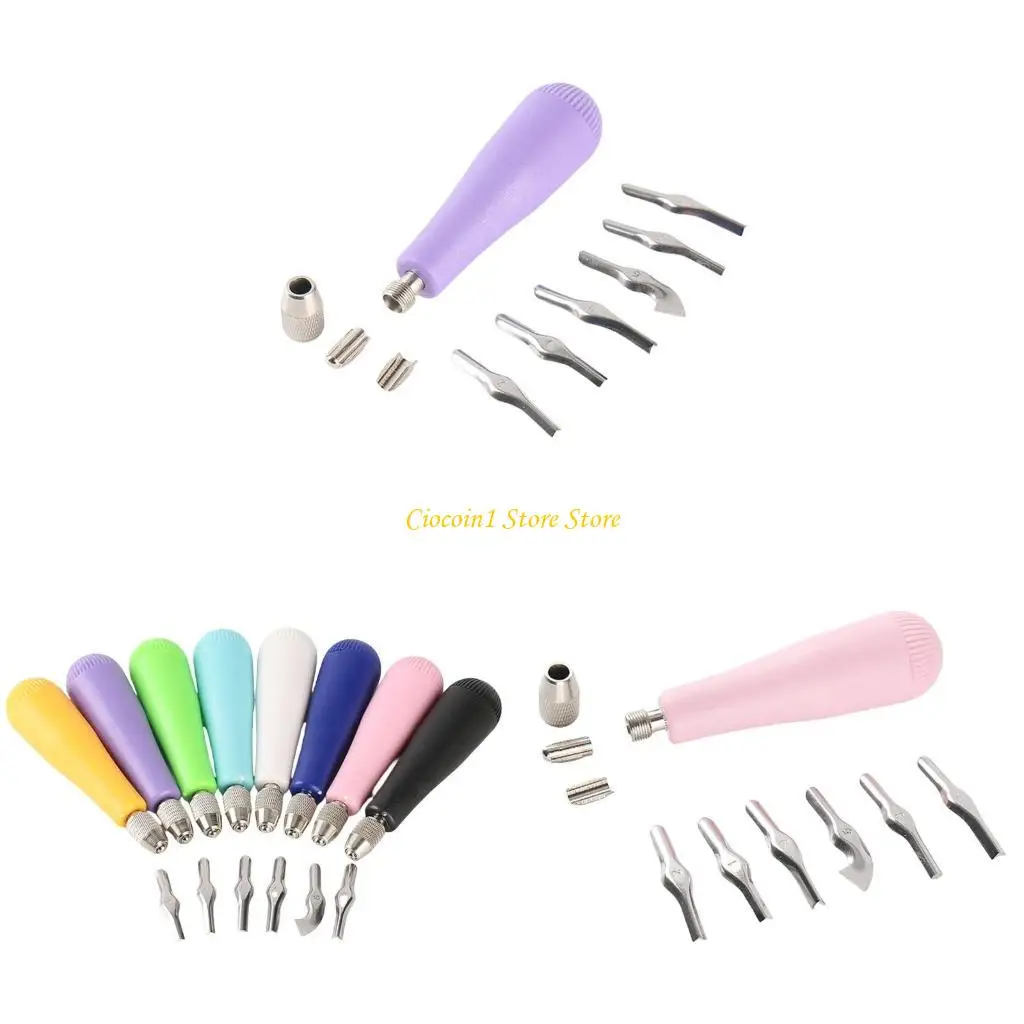 

Набор инструментов для линолеума с 6 насадками-резцами, набор резцов для линогравюры, инструмент для линогравюры, резак для блок-резьбы для печати и гравировки