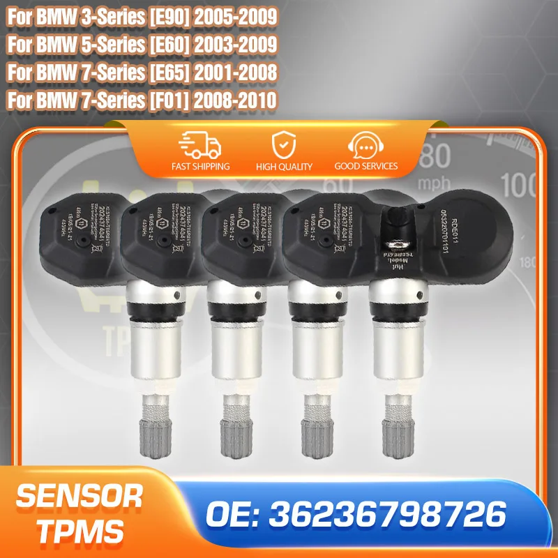 

36236798726 433 MHz TPMS Sensor For BMW E90 E60 E63 E65 E65 F01 3 5 6 7 Series Tire Pressure Monitor Sensor System 36236771034