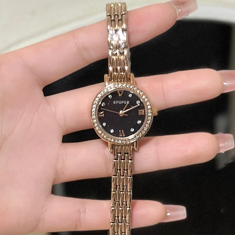 New fashionable, light luxury, exquisite dial women's watch with a high-end feel, versatile and elegant, steel band quartz watch