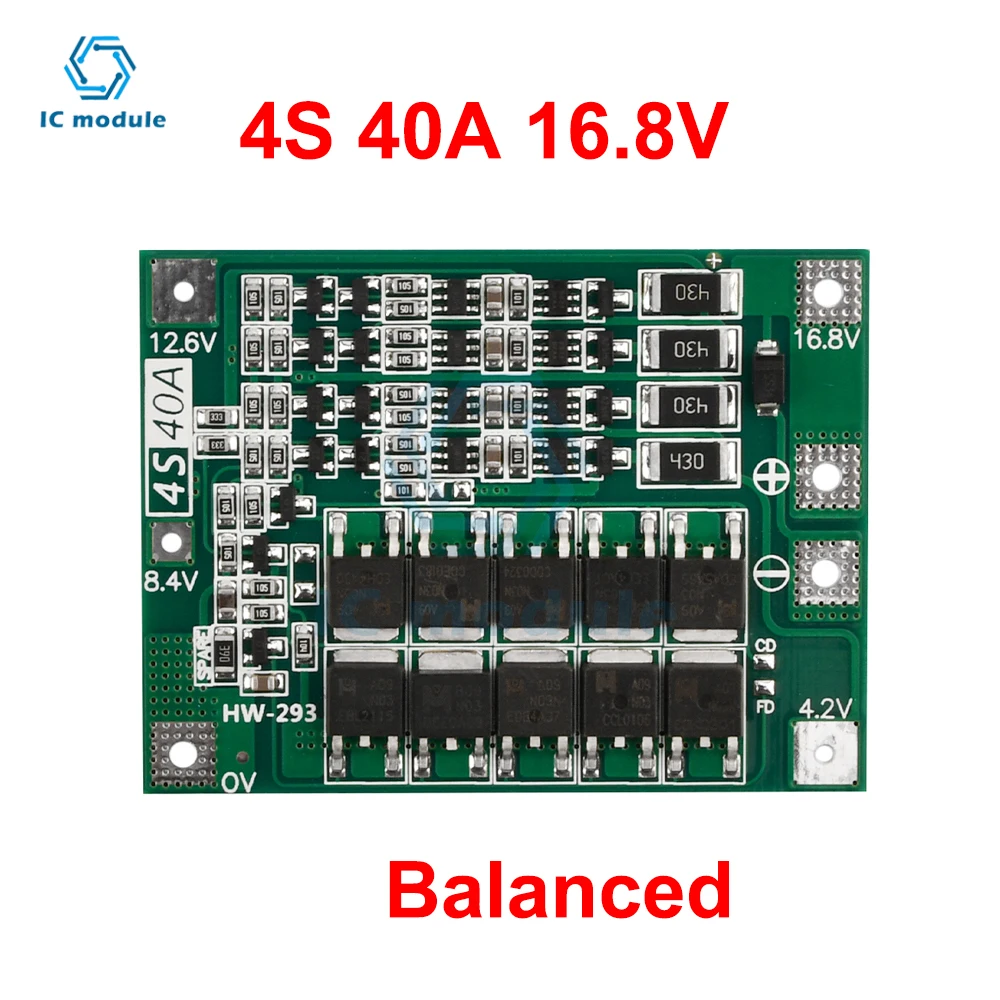 2er Set 4S 40A Lithium-Ionen-Schutzplatine – Für 18650 Akkupacks, 14,8V/16,8V, Für Bohrmaschinen & Co.