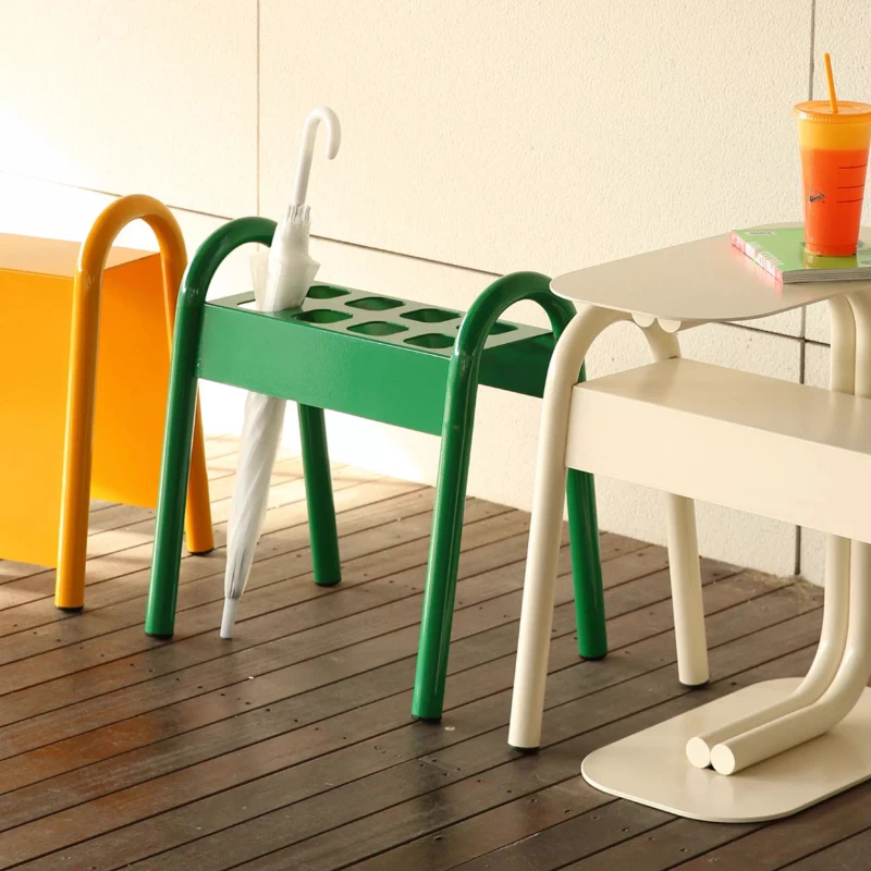 

Korean Style Industrial Umbrella Stand Commercial DopaMine Tea Shop Rest Stool Home Porch Rain Gear Store Entrance Display Rack