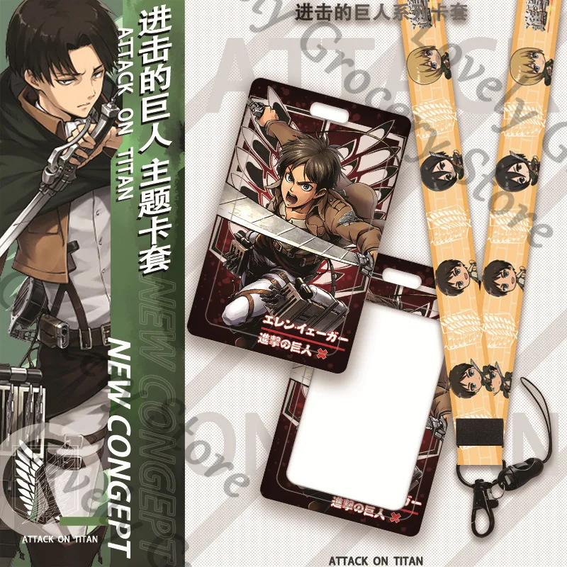 Anime Shingeki No Kyojin Mikasa·Ackerman Ataque A Los Titanes Levi Ackerman ataque a los Titanes Eren Jaeger Cosplay carpeta de tarjetas regalo