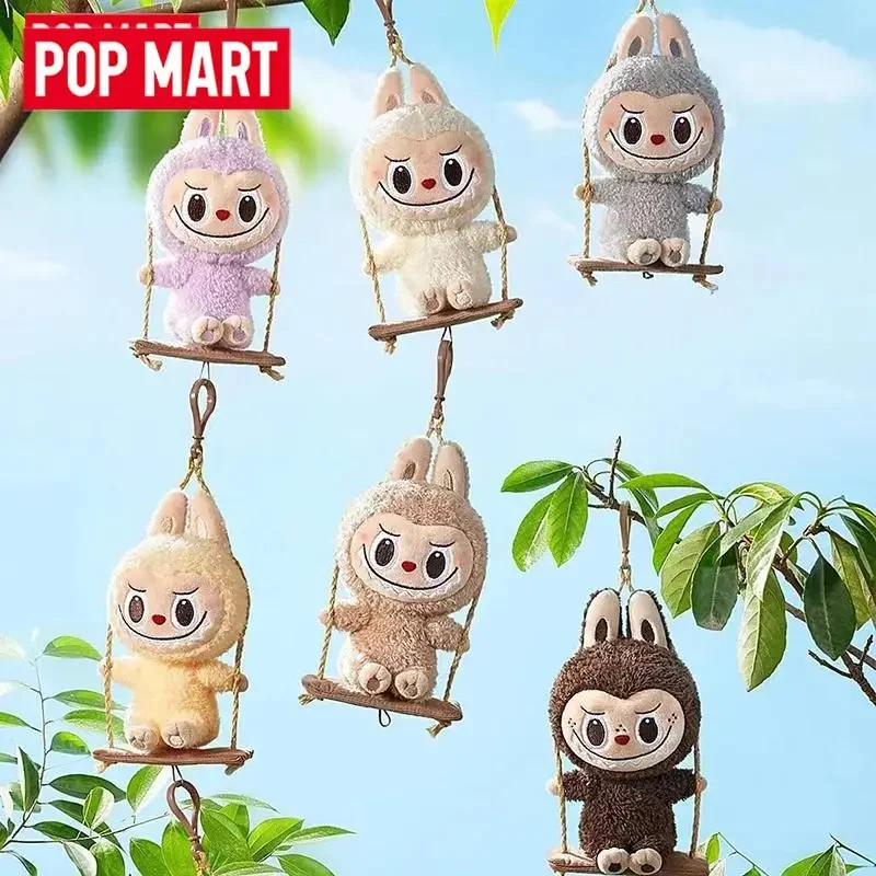 

POP MART LABUBU THE MONSTERS Деревянная мастерская Серия Качели Подвеска Брелок Слепая коробка Тайная коробка Игрушки Kawaii Украшения Статуэтки