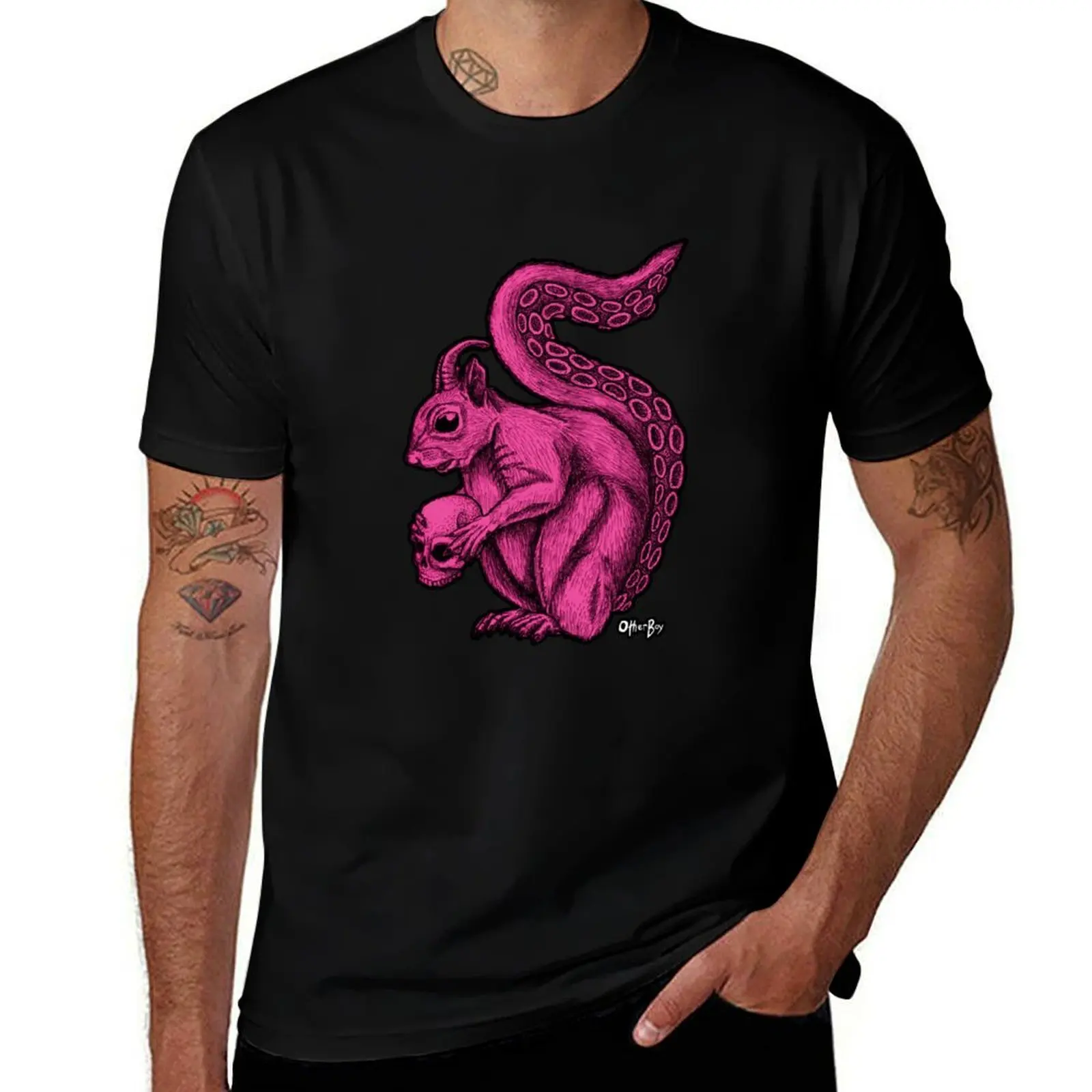 Radioactive Squirrel Apocalypse - PINK T-Shirt t shirts for man cotton soft T-Shirt