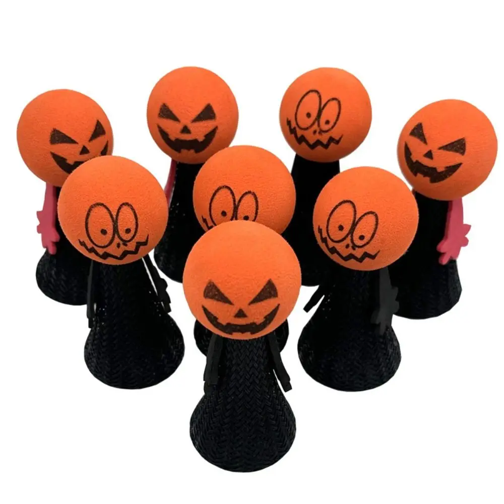Tête de citrouille Halloween poupée sautante EVA Halloween Halloween elfe rebondissant poupée en plastique noir rebondissant rebondissant sautant citrouille jouets