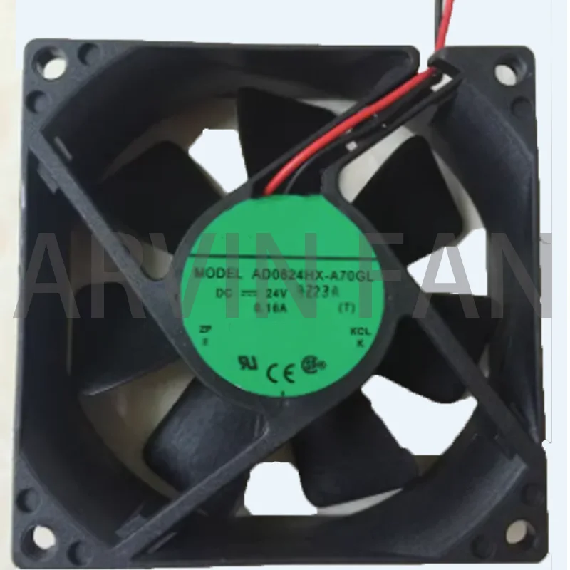 

Original AD0824HX-A70GL 80mm 24V Cooling Fan 8cm, 80X80X25mm 0.16A 8025 8CM 2-wire 2-Pin Cooler