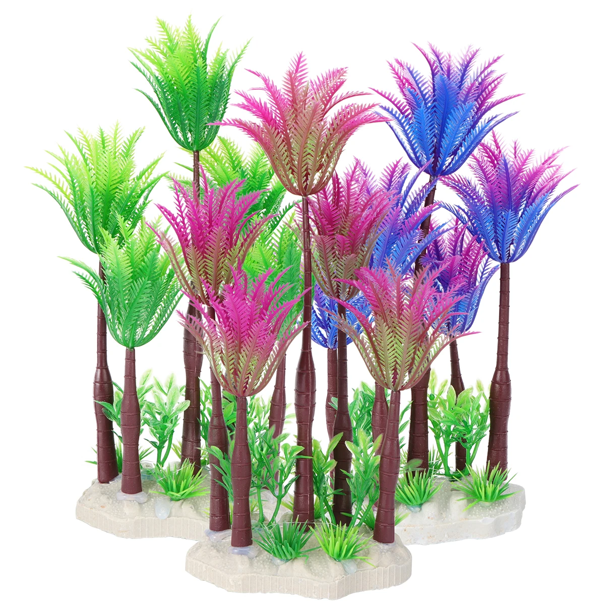 

3pcs Simulated Aquatic Plant Bonsai Decor Plastic Floral Landscape Ornament Micro Diy Sand Table Craft Fish Tank Adornment Home