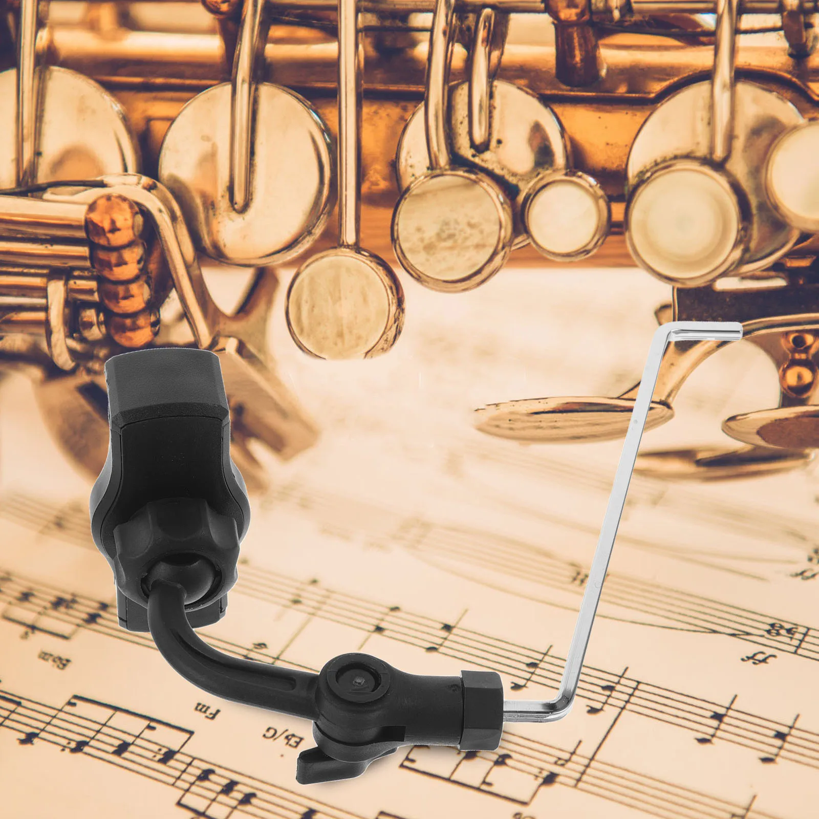 

Black Alto Saxophone Phone Holder Sax Lyre Clip Adjustable Music Stand for Practice Performances Alto Saxophone Stand