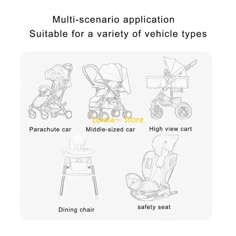 

Y4QA Baby Strollers Pad Pram Carriage Cushion Double Sided Mattress Pushchair Liner Strollers Cushion with Printed Pattern