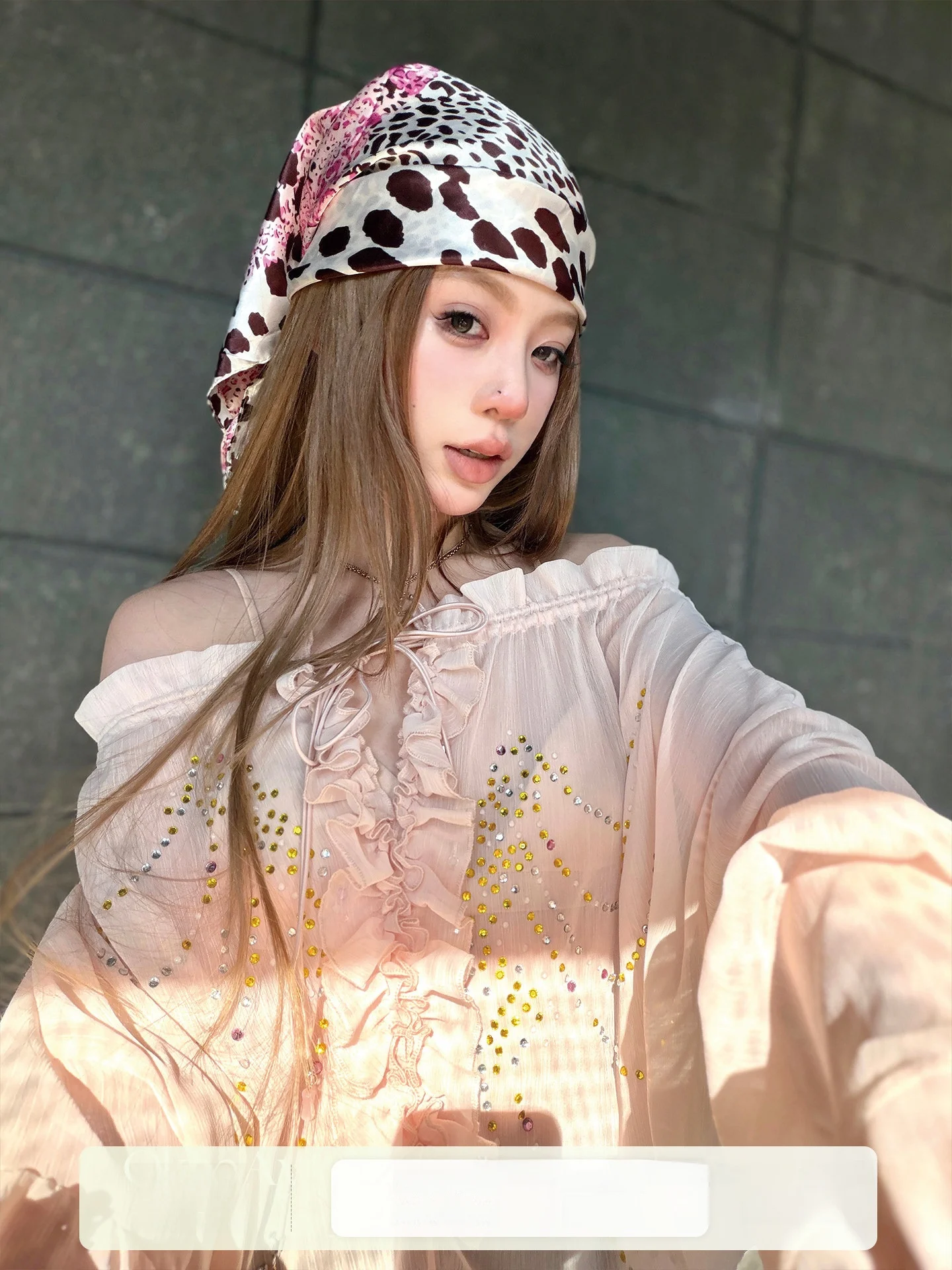 

Новинка ранней весны: Женская шифоновая блузка с эффектом «Атмосферы» и алмазным узором, повседневная, свободного кроя