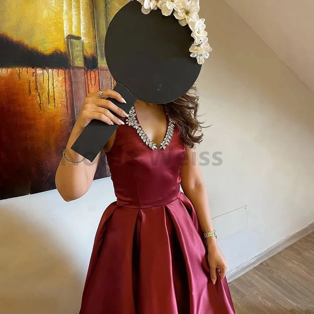 Halter cetim vestido de noite frisado a linha vestido de baile formal vestidos de celebridades personalizar