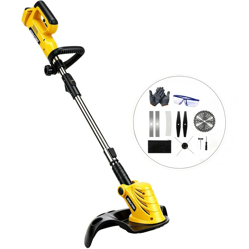 Brushless Cordless Grass Trimmer Weed Wacker Lawn Edger Garden Weeding Pruning Power Tool for Dewalt 20V Battery (Tool Only)