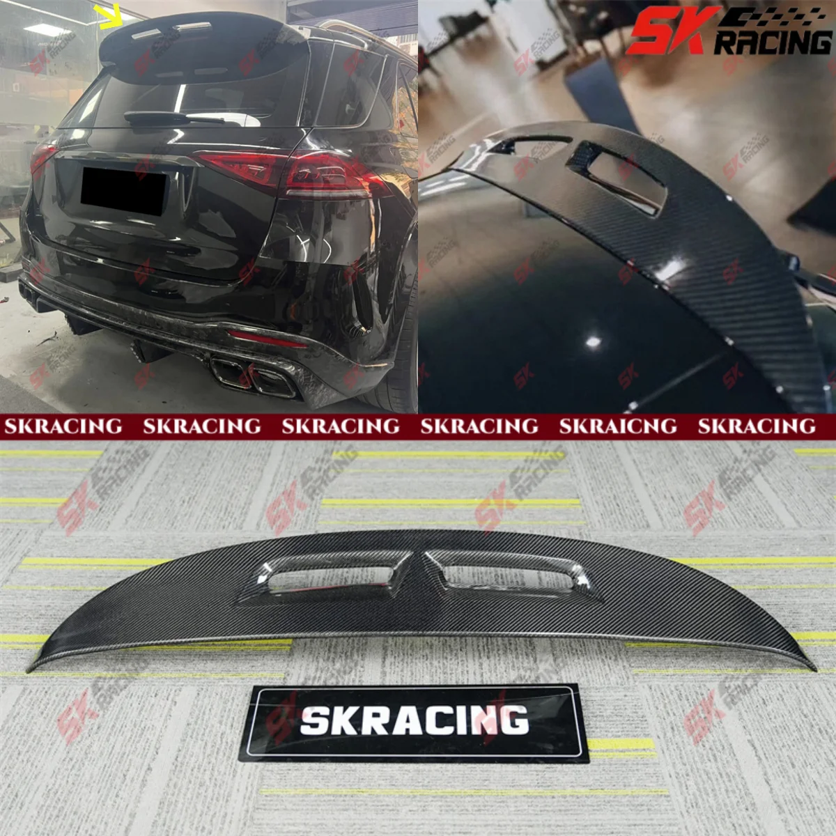 

Углеродное волокно/глянцевый черный задний спойлер на крышу, подходит для Mercedes W167 GLE SUV 21+