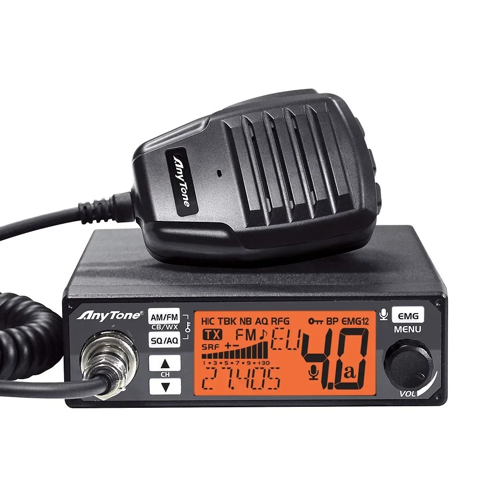 

AnyTone AT-500M II CB Радио 4 Вт AM/FM 26,965-27,405 МГц Мобильное радио 40CH Автомобильное радио 27 МГц