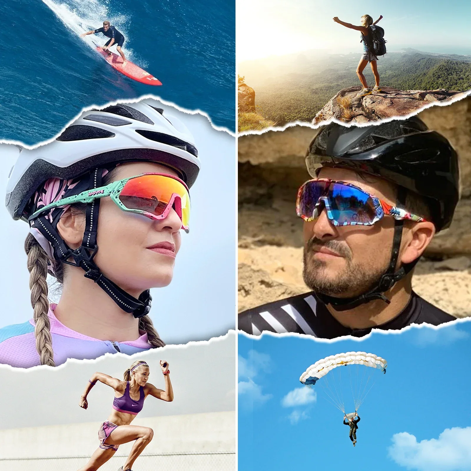 Kapvoe- Photochromic Cycling Glasses for Men, Bike Sunglasses, Sports Goggles, MTB Bicycle Eyewear, Riding Protection, UV400