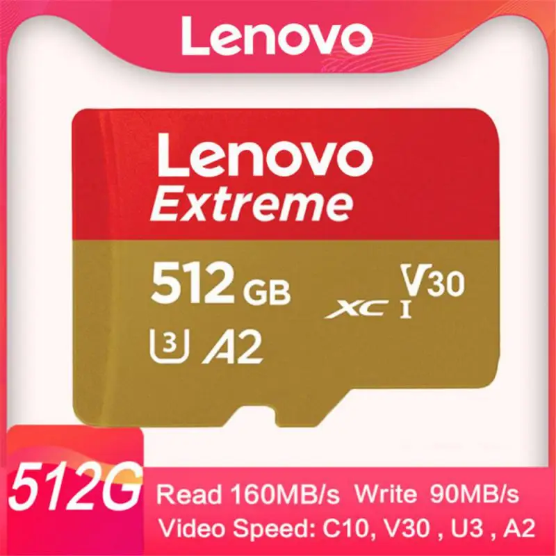Lenovo SD Memory Card 256GB Micro TF/SD Card 1TB 2TB Class 10 High Speed A2 Flash TF Card 32GB 64GB Flash Card for 4K Camera