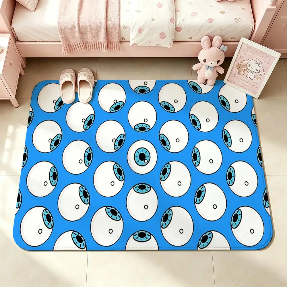 Colorful Eyeball Cartoon Floor Mat Bedroom Carpet, Bathroom Foot Mat, Doormat, Non-Slip Absorbent Multi-Use