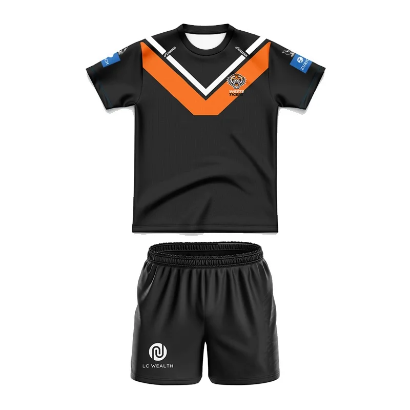

Wests Tigers 2025 ДИТЯЧИЙ КОМПЛЕКТ ДЛЯ ДОМАШНЕЙ ДЖЕРСИ И ШОРТЫ (НОМЕР ИМЯ С ПРИНТОМ) - высокое качество