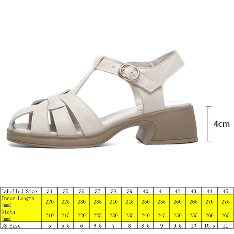 Koznoy 4cm New Soft Weave Genuine Leather Peep Toe Sandals Summer Cozy Comfy Contoured Big Size Loafer Rubber Flats Buckle Shoes