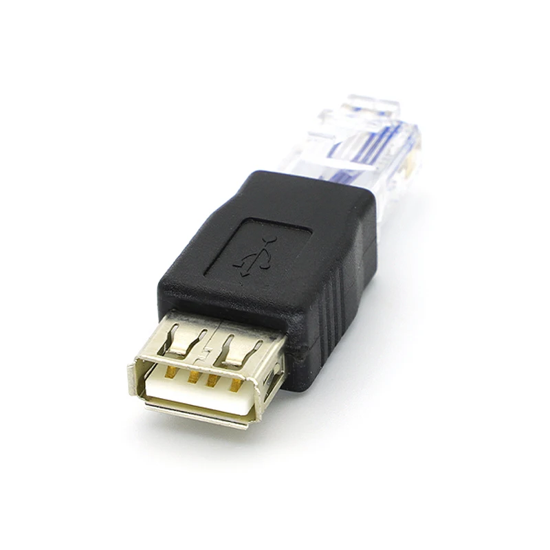 1Pcs USB 2.0 Female to LAN RJ45 Male Crystal Ethernet Converter 10M/100Mb Network Connector for Laptops Computers