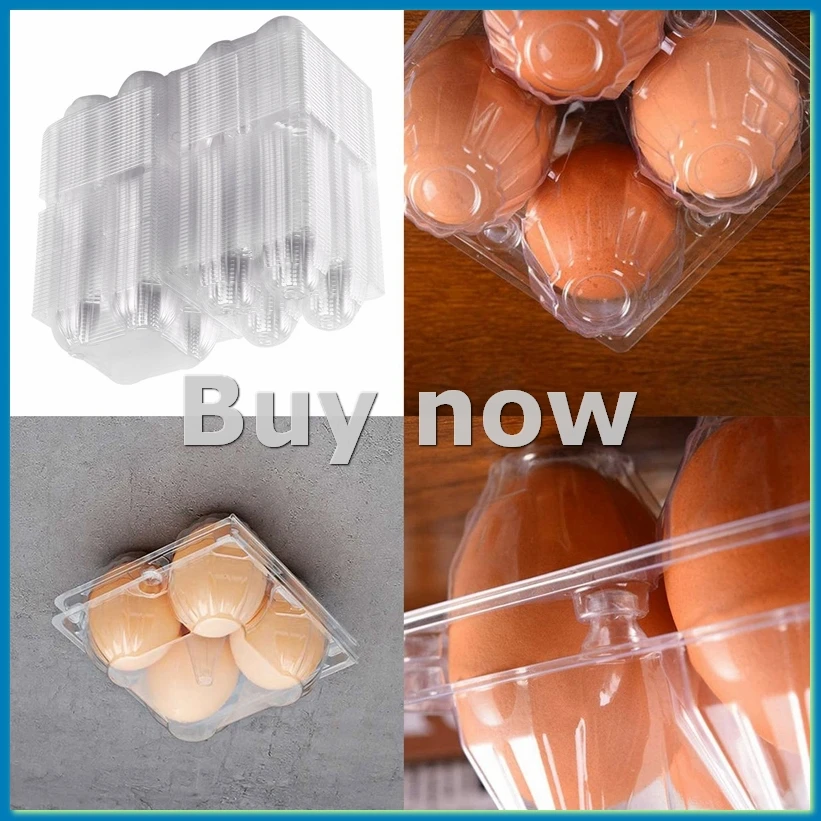 กล่องใส่ไข่พลาสติก 50 ชิ้น แบบใส สำหรับใส่ไข่ไก่ เหมาะสำหรับครอบครัว ฟาร์มเลี้ยงไก่ ธุรกิจ ตลาด- 4 ช่อง-A51M