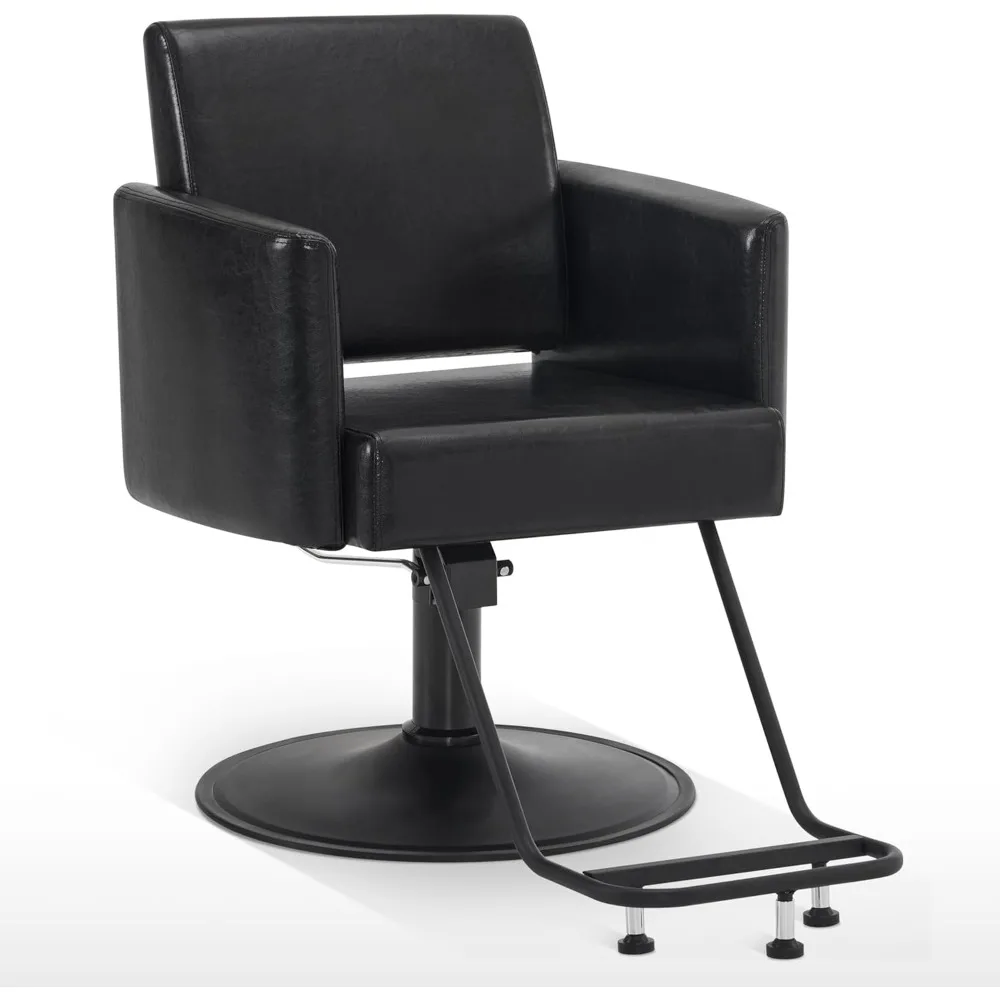 

Pedicure Chair. Modern Salon Chair, All Black Barber Styling Chair For Hair Stylist, 440 Lbs Heavy Duty Hydraulic Pump,