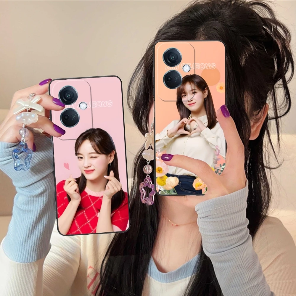 Cute Kim SeJeong Mobile Cell Phone Case for OPPO Find X5 X3 X2 A93 Reno 8 7 Pro A74 A72 A53 Black Soft Phone Cover Shell